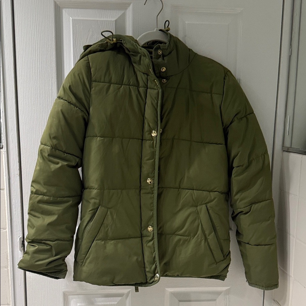 Olive Green Puffer Jacket
